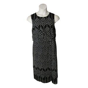 Long Tall Sally 10 Navy Blue White Dot Dress